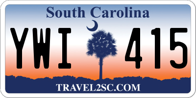 SC license plate YWI415