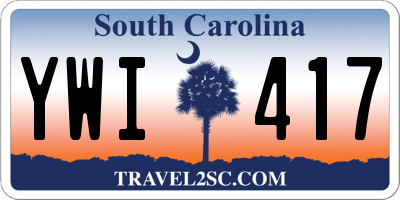 SC license plate YWI417
