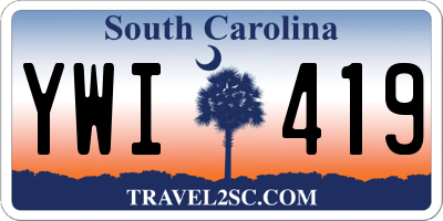 SC license plate YWI419