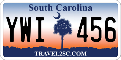 SC license plate YWI456