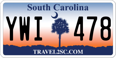 SC license plate YWI478