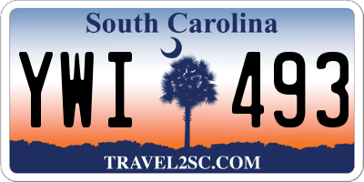 SC license plate YWI493