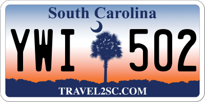 SC license plate YWI502