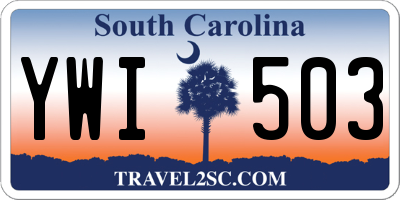 SC license plate YWI503