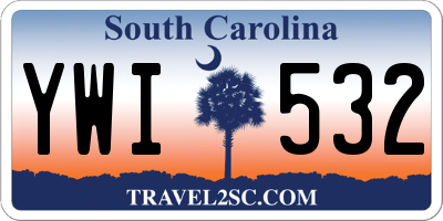 SC license plate YWI532