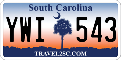 SC license plate YWI543