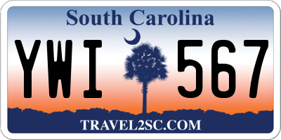 SC license plate YWI567