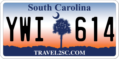 SC license plate YWI614