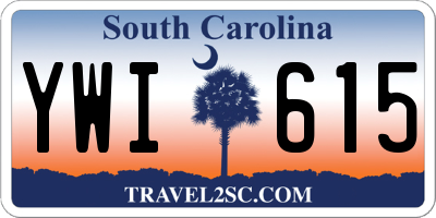 SC license plate YWI615