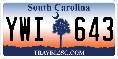 SC license plate YWI643