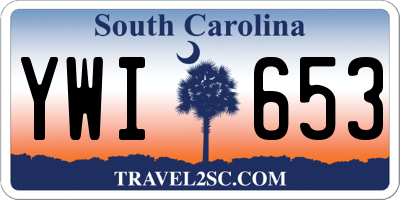 SC license plate YWI653