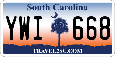 SC license plate YWI668