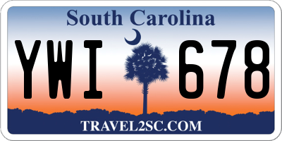 SC license plate YWI678