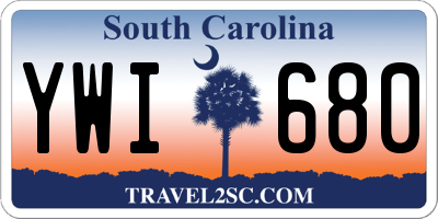 SC license plate YWI680