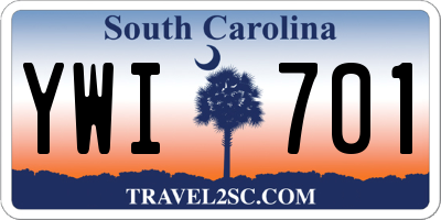 SC license plate YWI701