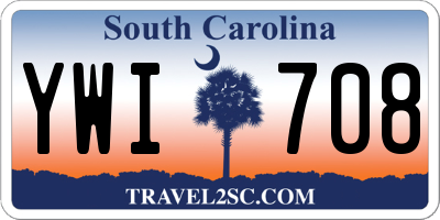 SC license plate YWI708