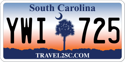 SC license plate YWI725