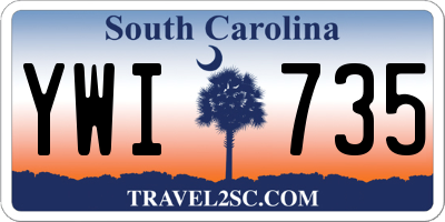 SC license plate YWI735