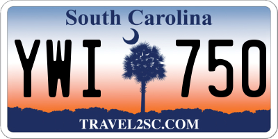 SC license plate YWI750
