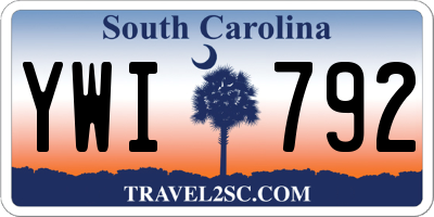 SC license plate YWI792