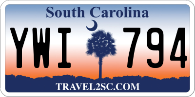 SC license plate YWI794