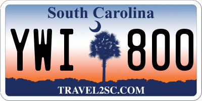 SC license plate YWI800