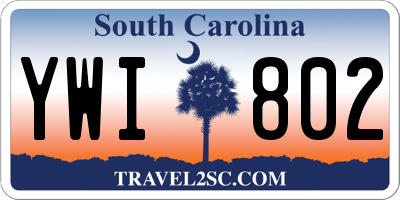 SC license plate YWI802