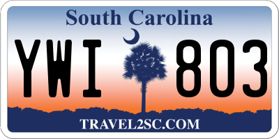 SC license plate YWI803