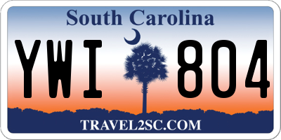 SC license plate YWI804