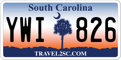 SC license plate YWI826