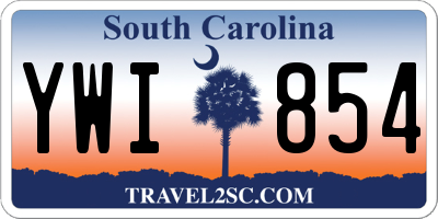 SC license plate YWI854
