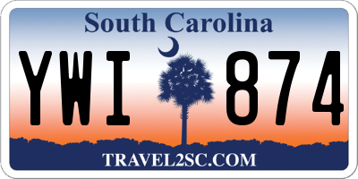 SC license plate YWI874