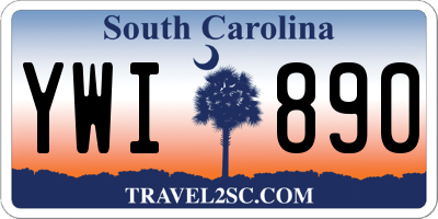 SC license plate YWI890
