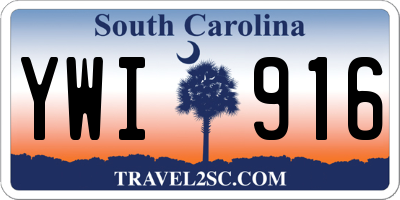 SC license plate YWI916