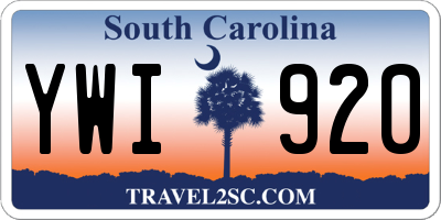 SC license plate YWI920