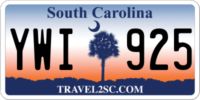 SC license plate YWI925