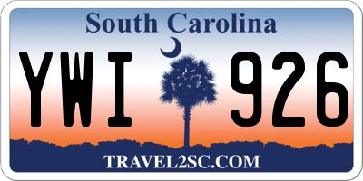 SC license plate YWI926