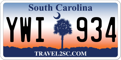 SC license plate YWI934