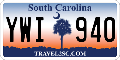 SC license plate YWI940