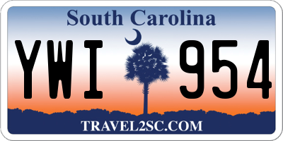 SC license plate YWI954