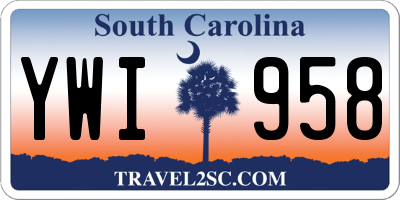 SC license plate YWI958