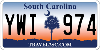 SC license plate YWI974