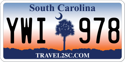 SC license plate YWI978