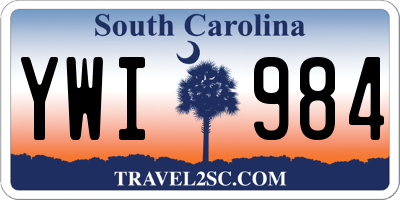 SC license plate YWI984