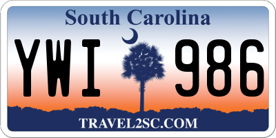 SC license plate YWI986