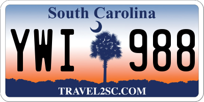 SC license plate YWI988
