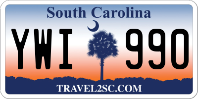 SC license plate YWI990