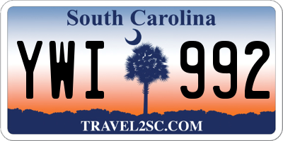 SC license plate YWI992