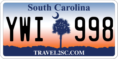 SC license plate YWI998