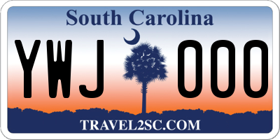 SC license plate YWJ000